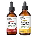 Wild & Organic Ginseng Tincture 2 fl oz & Ashwagandha Tincture 4 fl oz