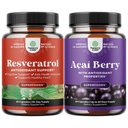 Agrupación de cápsulas de resveratrol con AMPK Metabólico Activador para Metabolismo Boost " Eficiencia celular y Acai Berry Antioxidante Apoyo para Hombres de Mujeres para el Sistema Inmunitario y la Salud Cognitiva