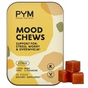 PYM Citrus Mood Chews Support for Stress, Worry &amp; Overwhelm, 20 Count TEN 130mg GABA, 90mg L-Theanine ← Vegan, Non-GMO, Gluten-Free, No Añadido Sugar ← All-Natural Mood Balance Supplement Made in USA
