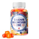 Calcium Magnesium Zinc Suplemento Gummies - con vitamina D3 K2 Magnesium Glycinate - Orange Berry Flavored Vegan Sugar-Free Chewable para Hombre Mujeres Niños