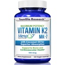 Vitamina K2 MK7 (MenaQ7) 100 mcg w / aceite de coco para absorción superior, suplemento dietético de salud, 120 cápsulas líquidos veganos para soportar fuerza de bonificación " Densidad para adultos Mujeres " Hombres