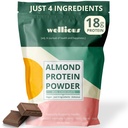 Powder de proteína de almendras (Chocolate) - 18 gramos de proteína vegetariana puramente saludable para hombres y mujeres - perfecto sin gluten, libre de soja &amp; smooth Gut Friendly Protein Powder for Sports Nutrition