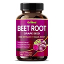 GriMed Beet Root with Grape Seed Extract, Maca Root, Red Spinach " Ashwagandha – 180 Vegetable Capsules