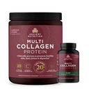 Antigua Nutrición Multi Collagen Advanced Lean Capsules, 90 Cuenta + Multi Collagen Protein Powder, Desflavorado, 40 Servimientos