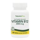 Natures Plus Vitamin B12 (Methylcobalamin), Sustained Release - 2000 mcg, 60 Tabletas Vegetarianas - High Potency Red Blood Cell Support - Natural Energy Booster - Gluten-Free - 60 Servings