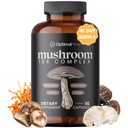 Optimal Prime 10x Mushroom Complex Suplemento - Lions Mane, Cordyceps, Turquía Tail for Immunity, Energy, Mood, Focus - Natural Health Booster, 90 Caps