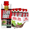 Labrada Lean Body List-to-Drink Mint Chocolate Protein Shake, 40g Protein, Whey Blend, 0 Sugar, Gluten Free, 22 Vitaminas & Minerales, (Reciclable Carton & Lid - Pack of 12) LABRADA