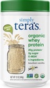 Simplemente el producto orgánico de tera Whey Protein Powder - Grass Fed Vanilla Whey Protein Powder, Clean, Made Without Artificial Sweeteners, Non-GMO, Kosher, rBGH-Free, Organic - 12 Oz.