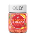 OLLY Probiotic + Prebiotic Gummy, 500 Millones de UF, FOS, Adult Chewable Suplemento para Hombres y Mujeres, Peach Flavored, 30 Day Supply - 30 Count