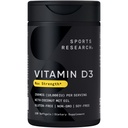 Investigación Deportiva 10.000 iu Vitamina D3 Suplemento con aceite de coco orgánico - Vitamina D para Huesos Fuertes &amp; Salud Inmunitaria - Apoyo Calcio Absorción - No GMO - 250mcg, 120 Mini Softgels para Adultos