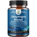 Herbal Adaptogen Mood Support Supplement - Calming Adaptogens Supplement for Stress & Cortisol Management with Ashwagandha Rhodiola Rosea &amp; Maca Root - Vegan Non GMO & Daytime Friendly - 60ct
