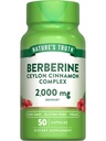 La verdad de la naturaleza Berberine con Ceylon Cinnamon Complex  2,000mg ← 50 Vegan Capsules ← Vegan, Non-GMO, and Gluten Free Supplement