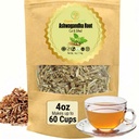 Cure wid Pure Certified Organic Ashwagandha Root Tea  Cut " Sifted 4oz Non-GMO Ashwagandha Tea for Women ' Men Adaptogenic Wellness  Withania Somnifera for Herbal Infusion " Capsules