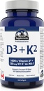 Suplementos de la Cumbre - Vitamina D3 K2, 180 Softgels - Formulado para ayudarle a mantener los huesos saludables, dientes y músculos - Apoyo corporal Absorción de calcio y reducir el riesgo de fracturas