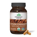 ORGANIC INDIA Ceilán Suplemento de canela - Cápsulas de Ceilán Orgánico, Cápsulas de Canela Suplemento Herbal, Digestión de Apoyo, Fuente de Antioxidantes, USDA Orgánico, Vegan, Libre de Gluten - 90 Cápsulas