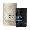 Sports Research® Triple Strength Omega 3 Fish Oil 1250mg Burpless Supplement with Omega3s EPA & DHA Non-GMO, Gluten Free and Collagen Peptides for All Genders Hydrolyzed Type 1 & 3 Powder Protein
