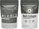 Polvo de colágeno hidrolizado Tipo I y II. Vainilla Flavored 482g con ácido hialurónico, MSM, Vitamina D3 &amp; Boswellia Serrata para Mujer &amp; Men