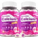 Calcio libre de azúcar Gummies 1000mg w/Vitamin D3 K2, Magnesium, Zinc, Boron, Manganese, Copper for Bone, Muscle & Immune, Ultimate Absorption Suplemento de calcio para Hombres Mujer - Vegan, 120 Cts