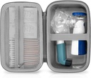 Caso Asma Inhaler Nebulizador portátil y almacenamiento de espaciadores para niños y adultos - caja de carga de viajes para máscaras, inhalador Holder (GREY)