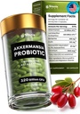Akkermansia Muciniphila Probióticos 320 Billones CFU resistente GLP-1 Probiótico y Prebiótico Silencio Akkermansia Probióticos para la salud intestinal  Inulin Prebiotic Fiber Capsules Astaxanthin &amp; Berberine &amp; Chromium 120 count