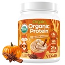 Orgain Orgain Pólvora Proteína orgánica, Pumpkin Spice sabor estacional - 21g de Proteína vegetal, 5g Fibra Prebiótica, No Ingredientes Lactosa, No Sugar Añadido, No OGM, Para Shakes &amp; Smoothies, 1.02 lb