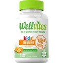Wellvites Sugar Free Kids Immune Daily Gummy Vitamins - Vegan, Non-GMO - Vitamina C Gummies for Kids Immune Support, No Artificial Sweeteners, Gluten-Free, Gelatin-Free, 60 Conde (30 Day Supply)