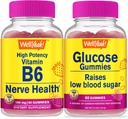 WellSí High Potency Vitamin B6 + Glucose, Gummies Bundle - Gran Tasting, Suplemento de vitamina, Gluten Gratis, GMO Gratis, Chewable Gummy