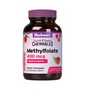 Bluebonnet EarthSweet Methylfolate 400 mcg Celular Active Coenzyme 5-MTHF L Methyl Folate Supplement - Prenatal & Energy Support* - Non-GMO, Vegan, Gluten-Free - Raspberry - 90 Chewable Tablets