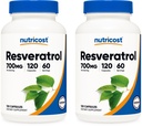 Nutricost Resveratrol 700mg; 120 cápsulas vegetales - 50% Trans-Resveratrol (2 botellas)