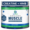 BioTrust Ageless Muscle Builder - Creatine HMB Powder with Vitamin D3 " Betaine - Build " Preserve Naturally Declining Muscle Mass " Strength - Unflavored, 30 Servings