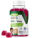 Viteey Zinc for Kids Gummies, 15mg - Immune Support - Powerful Natural Antioxidant, Kids Zinc Vitamin Supplement - Vegan, Gelatin Gratis, Gluten Gratis - Tasty Chewable Berry Flavor Gummy