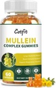 Catfit Mullein Gummies for Lungs – Mullein Leaf Extract with Quercetin, Elderberry for Respiratory &amp; Immune Support,Lung Health & Breathing, Vegan, Pineapple Flavor, 60 Gummies