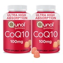 Qunol CoQ10 Gummies, CoQ10 100mg, Delicious Gummy Suplementos, Ayuda a apoyar la salud del corazón, Vegan, Gluten Gratis, Ultra High Absorption, 2 Month Supply (60 Cuenta, Pack de 2)