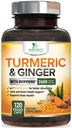 Curcumin Turmeric Suplemento 2600mg - con Ginger ecológico " Turmeric, BioPerine Black Pepper Extracto 95% Curcuminoides - Avanzado Absorción Conjunta " Antioxidante Extra Strength Support - 120 cápsulas