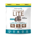 Designer Wellness, Designer Lite, Low Calorie Natural Protein, Prebiotic Fiber, Key Vitamins & Minerals, Chocolate Cookies &amp; Cream, 25.6 onzas