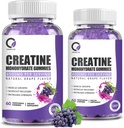 Cretina Monohydrate Gummies Muscle Strength para Hombre Mujeres, Energy Boost Pre Work Suplemento - Grape Flavor