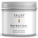 Clean Label Berberine HCl 97% - Clinically Studied Ultra High Strength Pura Berberine 500mg Suplemento - Gluten-Free - 90 cápsulas