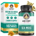 Antiguo Bliss Orgánica del Mar Irlandés Moss Pills - Dr Sebi Wildcrafted Seamoss Capsules peru Thyroid, Healthy Skin & Gut Support Silencio 120 Capsules