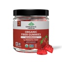ORGANIC INDIA Gummies de fibra para adultos - Fibra prebiótica, Suplemento dietético, Salud Digestiva para hombres y mujeres, Vegan, Bajo azúcar, No GMO - Fresa, 60 Gummies