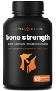 Calcio Suplemento de Bone Strength Silencio Planta Calcio Citrato + Vitamina D3, K2, Magnesio, Zinc, Potasio, Boron &amp; Strontium ← Premium Extra Strength Bone Health & Density Complex ← 120 Vegan Capsules