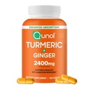 Curcumina de Turmérica Qunol con Pepper Negro y jengibre, 2400 mg Extracto Turmérico con Curcuminoides 95%, Suplemento de Fuerza Extra, Absorción Mejorada, Suplemento de Apoyo Conjunto, 105 Conde