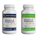 VITASUPPORTMD - Veinte y Lymphatic Formula Bundle, Diosmin Hesperidin 1000 mg, 2x60 Capsules, MPFF Complex for Circulation, Lymphatic and Vein Support