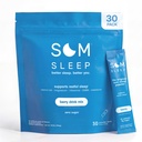 Som Sleep, Calm Sleep Powder Drink Mix, 3mg Melatonin, Magnesium, Vitamina B6, L-Theanine & GABA – Vegan, Keto Friendly – Zero Sugar Berry, 30-Pack