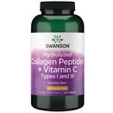 Peptidos de colágeno hidrolizado Swanson + Vitamina C Tipos I e Iii 1000 mg 250 Tabs