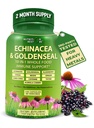 Echinacea Goldenseal Capsules - 10 in 1 Immune Support Supplement - 1455mg - Vegan Echinacea Capsules Suplemento Hecho con alimentos orgánicos enteros - Herbal Immune System Support - 2 Month Supply