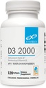 XYMOGEN D3 2000 - Vitamina Bioavailable D3 2000 UI (50 mcg) - Suplemento de vitamina D de alta resistencia para huesos inmunes y apoyo a la salud cardíaca - 120 Softgels