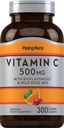 Piping Rock Vitamina C 500mg tención 300 Caplets Silencio con Rose HIPS y Bioflavonoids Silencio Suplemento para Mujeres y Hombres Silencio Vegetariano, No GMO, Gluten Free