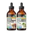 BIO KRAUTER Dozen Mushroom Tintura 4 Fl. Oz. " Sea Moss Tincture 4 Fl. Oz.