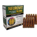 50,000 High Strength Vitamin B Complex Liquid Supplement, Brain & Nervous System Strengthening, 10 Ampoules, 3.4 fl oz (100ml), Rapid Absorption, Non-GMO, Gluten-Free