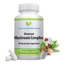 Advanced Mushroom Complex - Lion's Mane, Reishi, Cordyceps, Chaga, Turquía Tail, Maitake 10X Mushroom Blend Superfood – Immune Support & Nootropic Brain Supplements for Immunity & Energy - 60 cápsulas